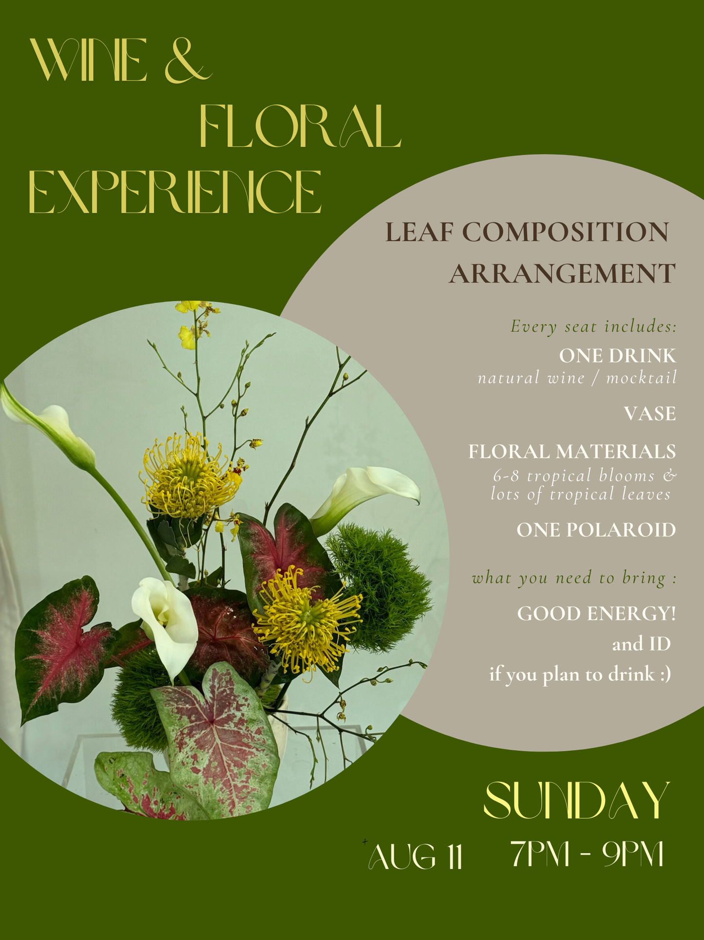 WINE & FLOWER EXPERIENCE AUG 11