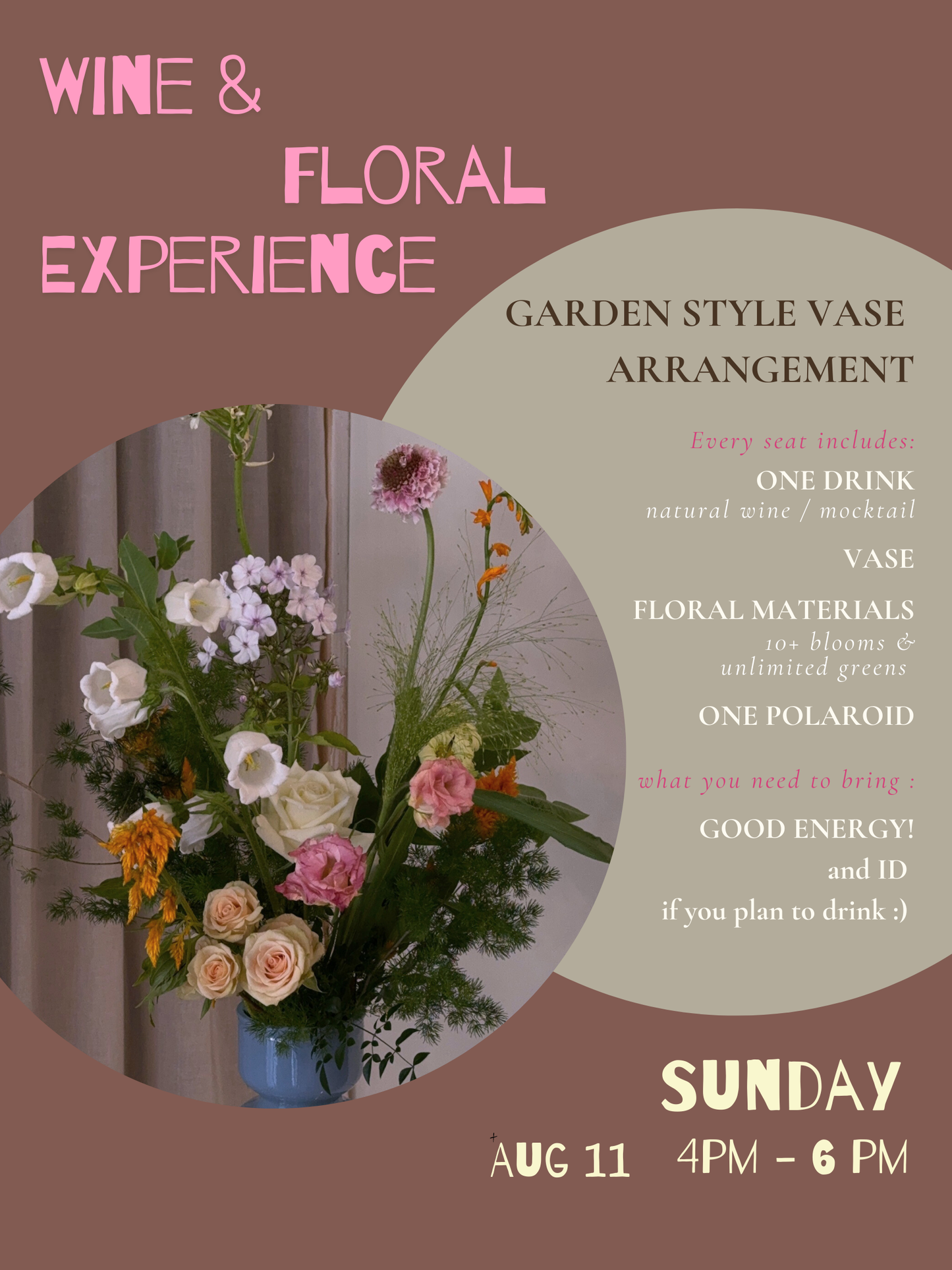 WINE & FLOWER EXPERIENCE AUG 11
