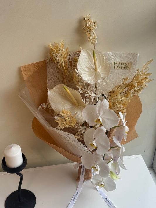 White Swan Orchid Bouquet