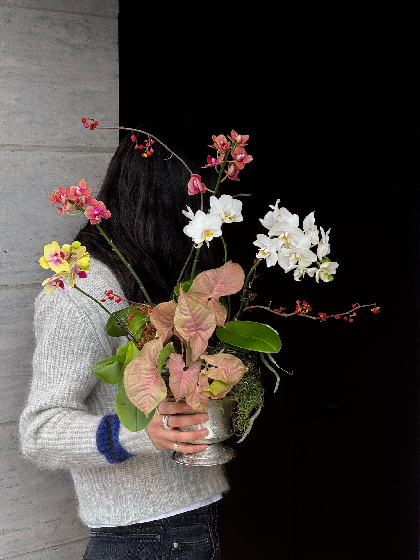 Living Orchid Vase Arrangement